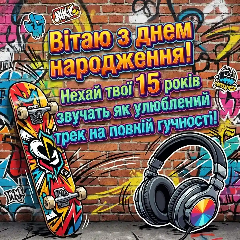 вітання з днем народження 15 років хлопчику