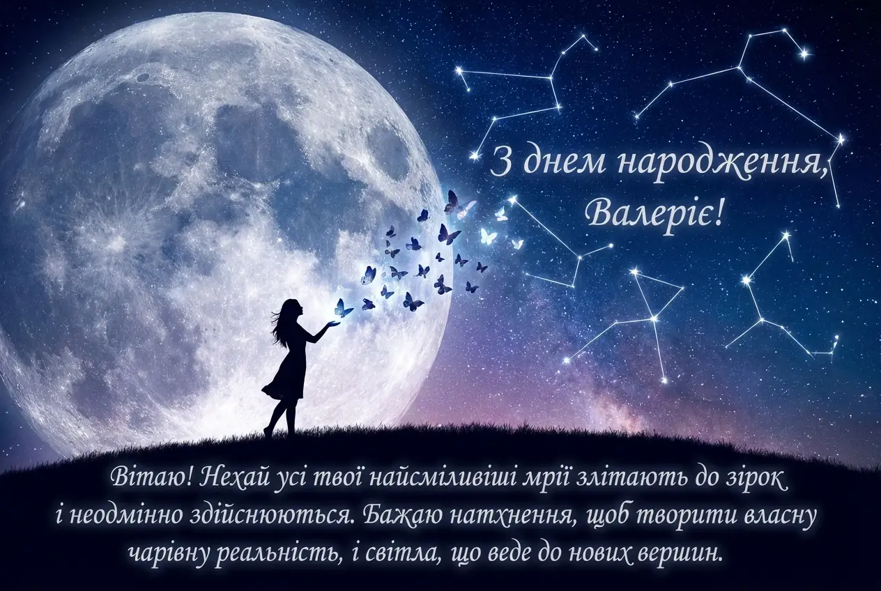з днем народження, Валеріє українською (жінці)