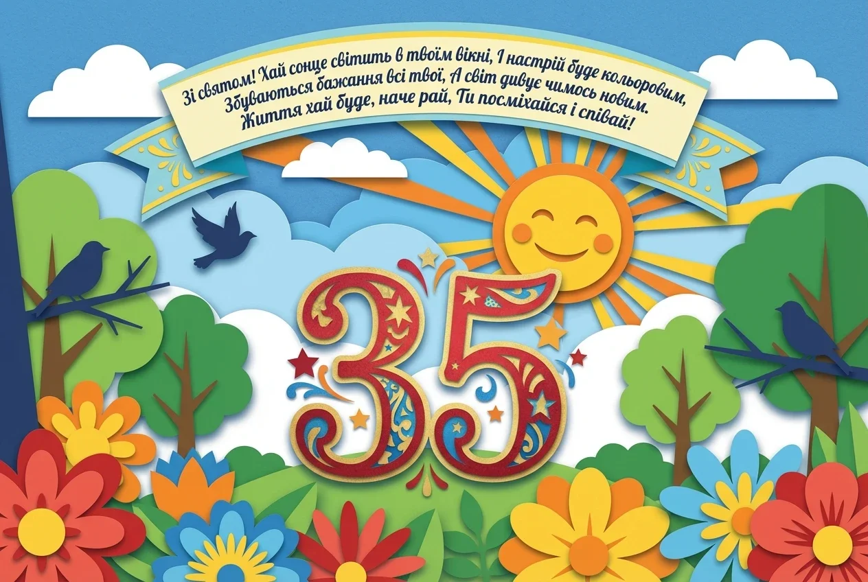 вітання з ювілеєм 35 років жінці