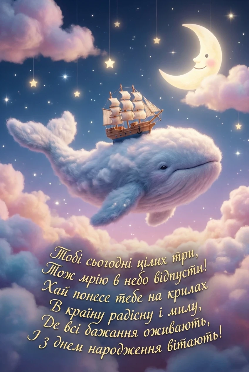 вітання з днем народження хлопчику 3 роки