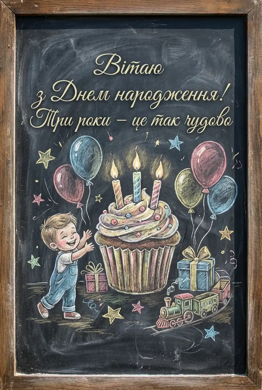 вітання з днем народження хлопчику 3 роки