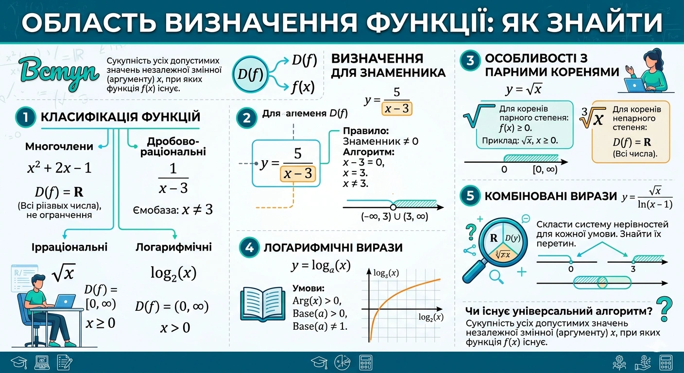 Область визначення функції: як її знайти