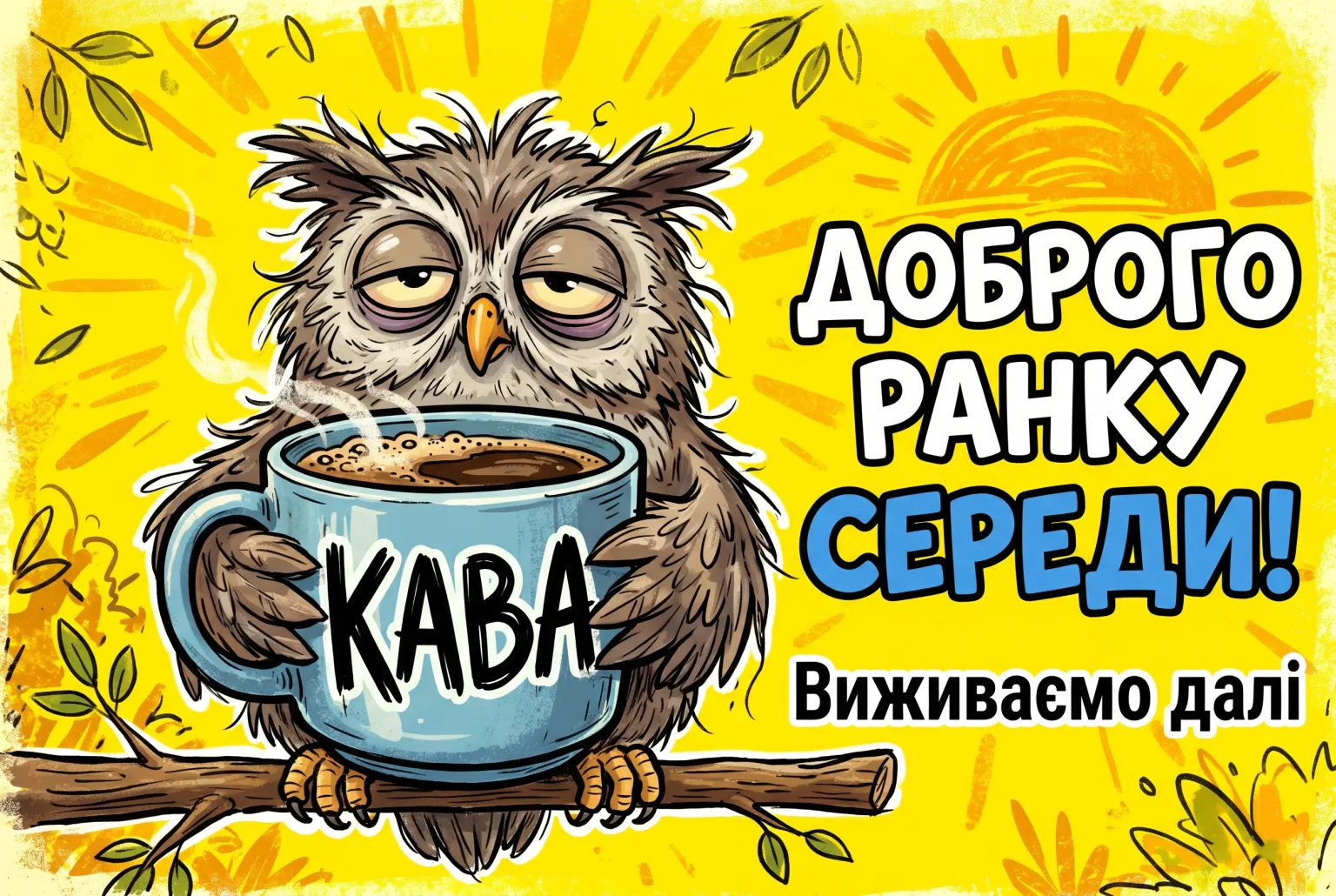 Доброго ранку середи: натхненні побажання та красиві листівки для екватора тижня