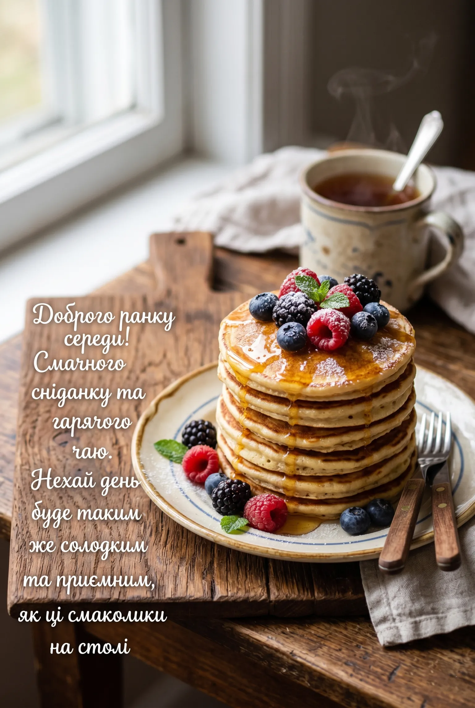 Доброго ранку середи: натхненні побажання та красиві листівки для екватора тижня
