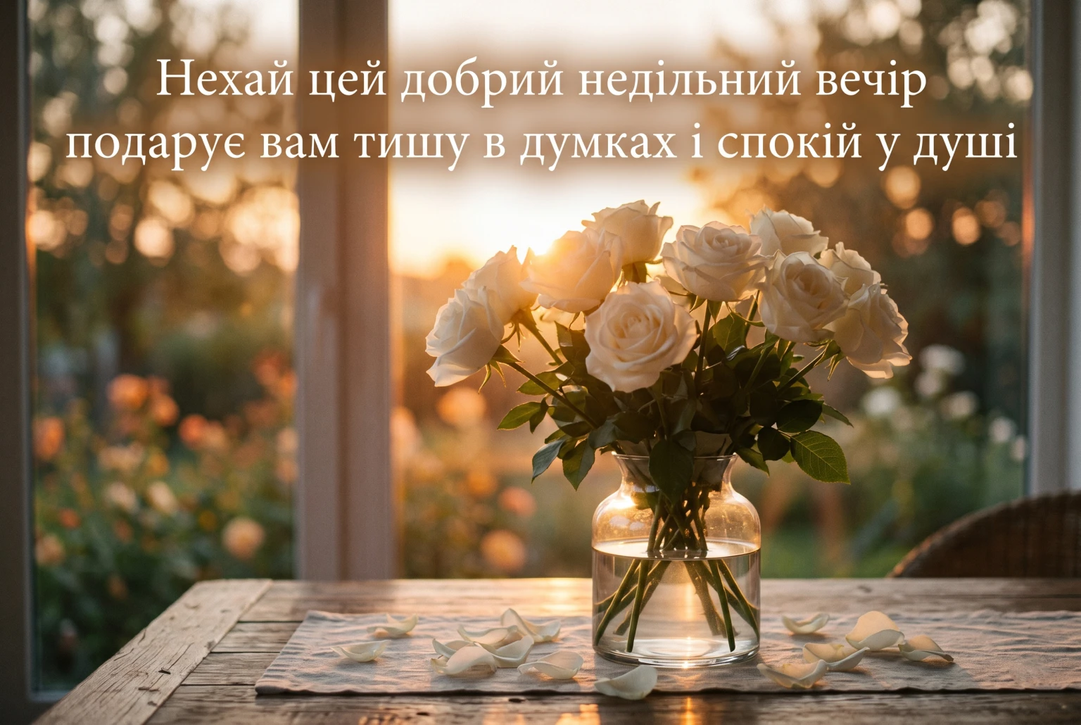 Доброго недільного вечора: найкращі картинки та душевні побажання українською