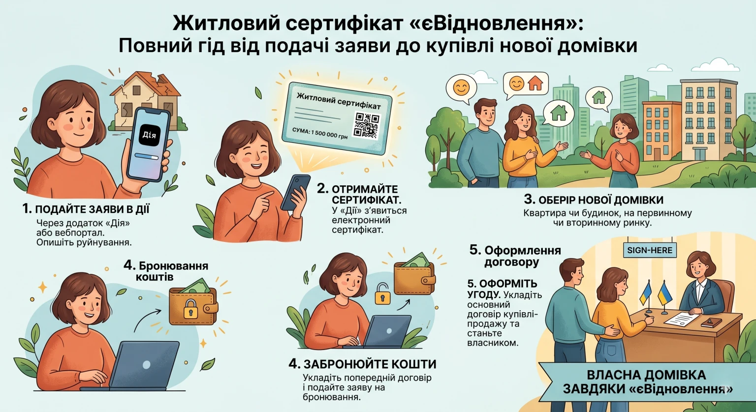 Житловий сертифікат «єВідновлення»: повний гід від подачі заяви до купівлі нової домівки